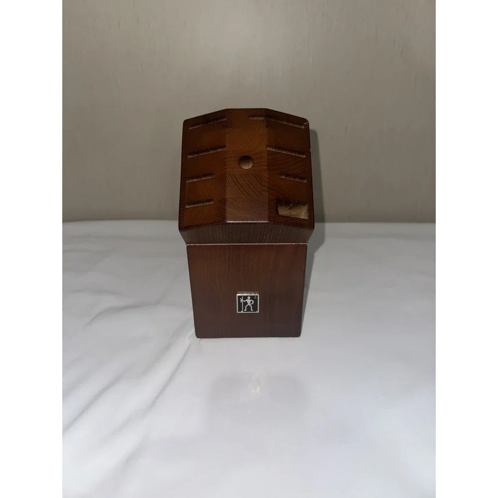 J. A. HENCKELS 9 Slot Hardwood Knife Storage Block‎ Cherry Finish NEW